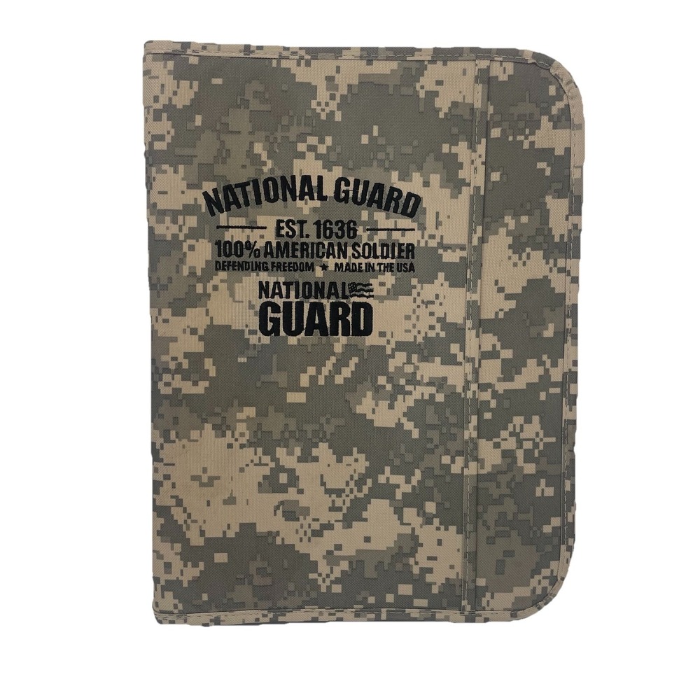 National Guard Digital Camo Notebook Portfolio Organizer Pad Field Notebook Zip